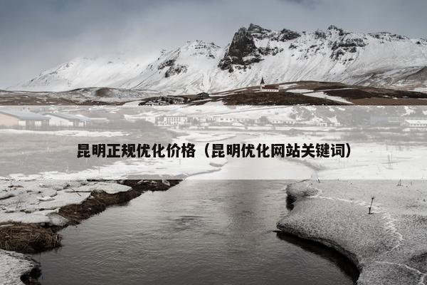 昆明正规优化价格（昆明优化网站关键词）