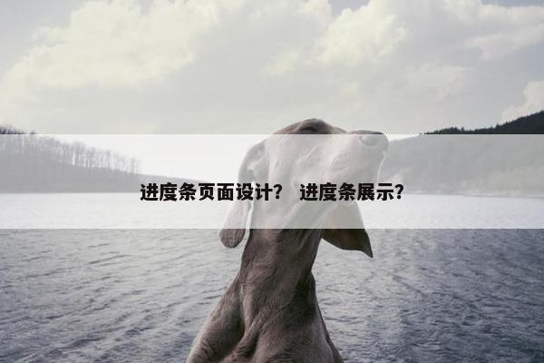 进度条页面设计？ 进度条展示？