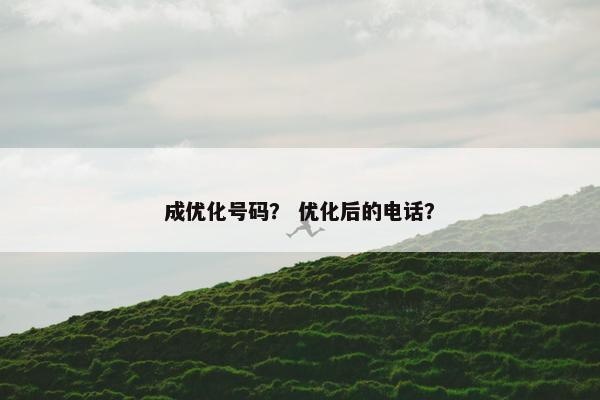 成优化号码？ 优化后的电话？