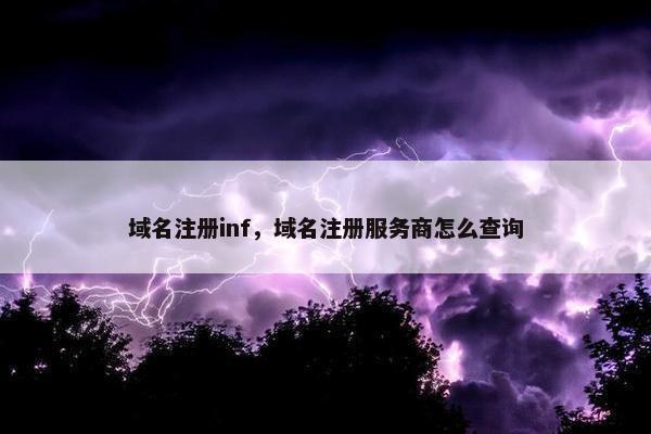 域名注册inf，域名注册服务商怎么查询