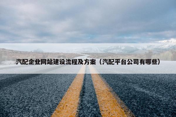 汽配企业网站建设流程及方案（汽配平台公司有哪些）