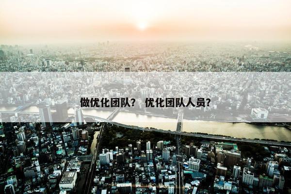 做优化团队？ 优化团队人员？