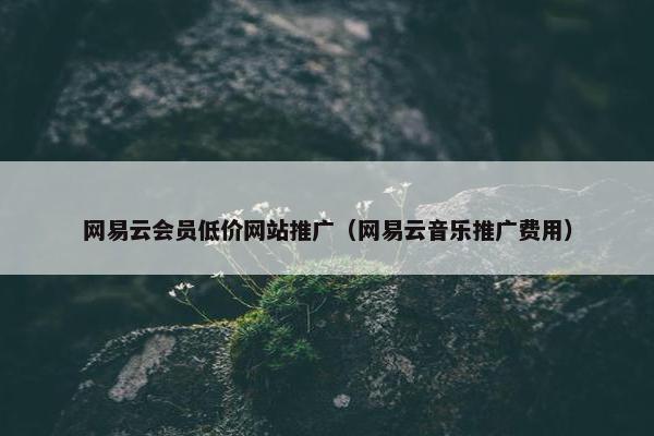 网易云会员低价网站推广（网易云音乐推广费用）