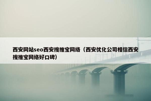 西安网站seo西安搜推宝网络（西安优化公司相信西安搜推宝网络好口碑）