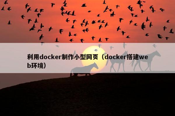 利用docker制作小型网页（docker搭建web环境）
