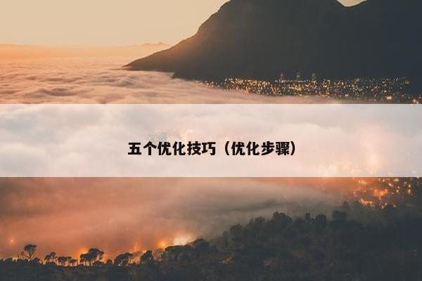 五个优化技巧（优化步骤）