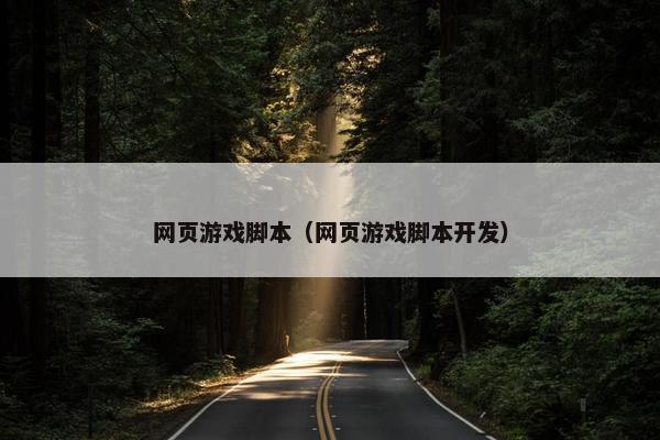 网页游戏脚本（网页游戏脚本开发）