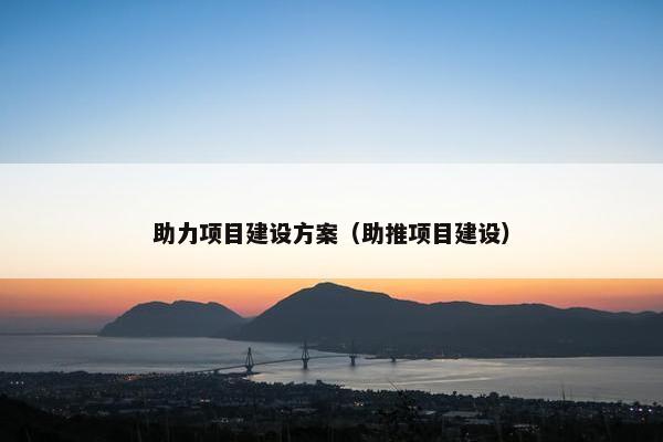 助力项目建设方案（助推项目建设）