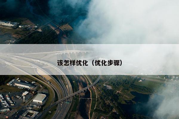 该怎样优化（优化步骤）