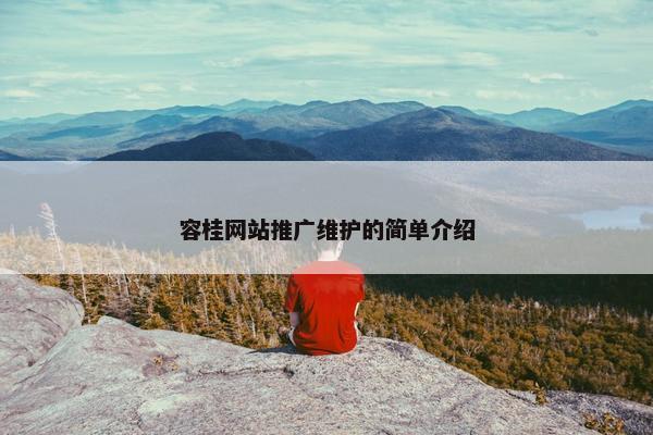 容桂网站推广维护的简单介绍