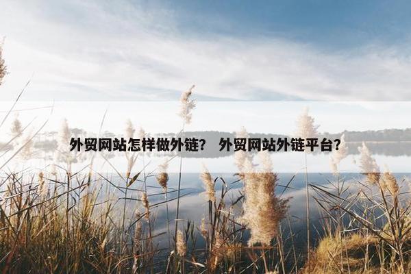 外贸网站怎样做外链？ 外贸网站外链平台？