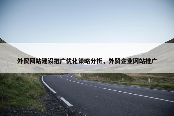 外贸网站建设推广优化策略分析，外贸企业网站推广