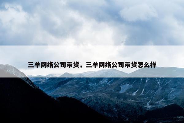 三羊网络公司带货，三羊网络公司带货怎么样
