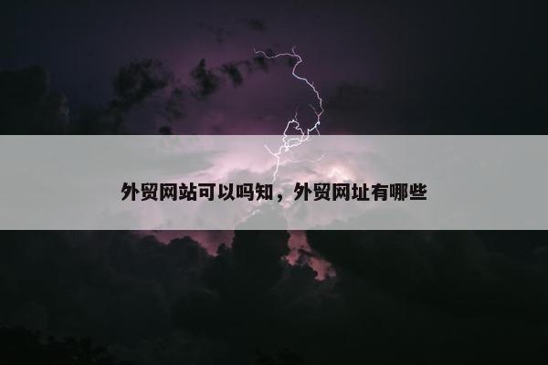 外贸网站可以吗知，外贸网址有哪些