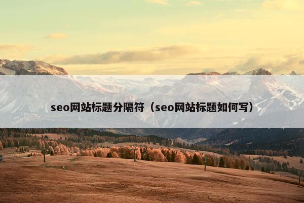 seo网站标题分隔符（seo网站标题如何写）