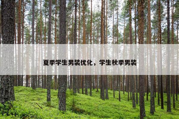 夏季学生男装优化，学生秋季男装
