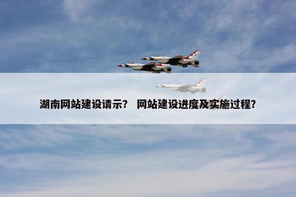 湖南网站建设请示？ 网站建设进度及实施过程？