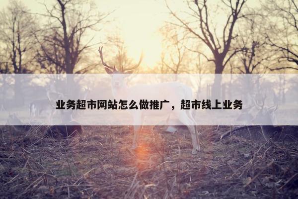 业务超市网站怎么做推广，超市线上业务