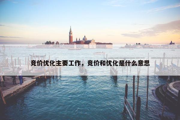 竞价优化主要工作，竞价和优化是什么意思