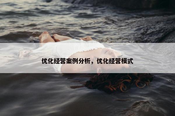 优化经营案例分析，优化经营模式