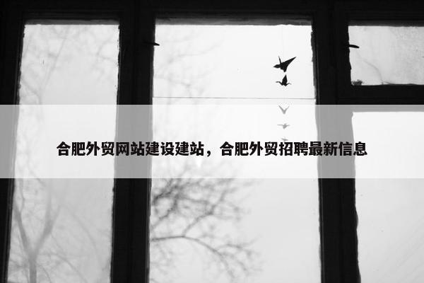 合肥外贸网站建设建站，合肥外贸招聘最新信息